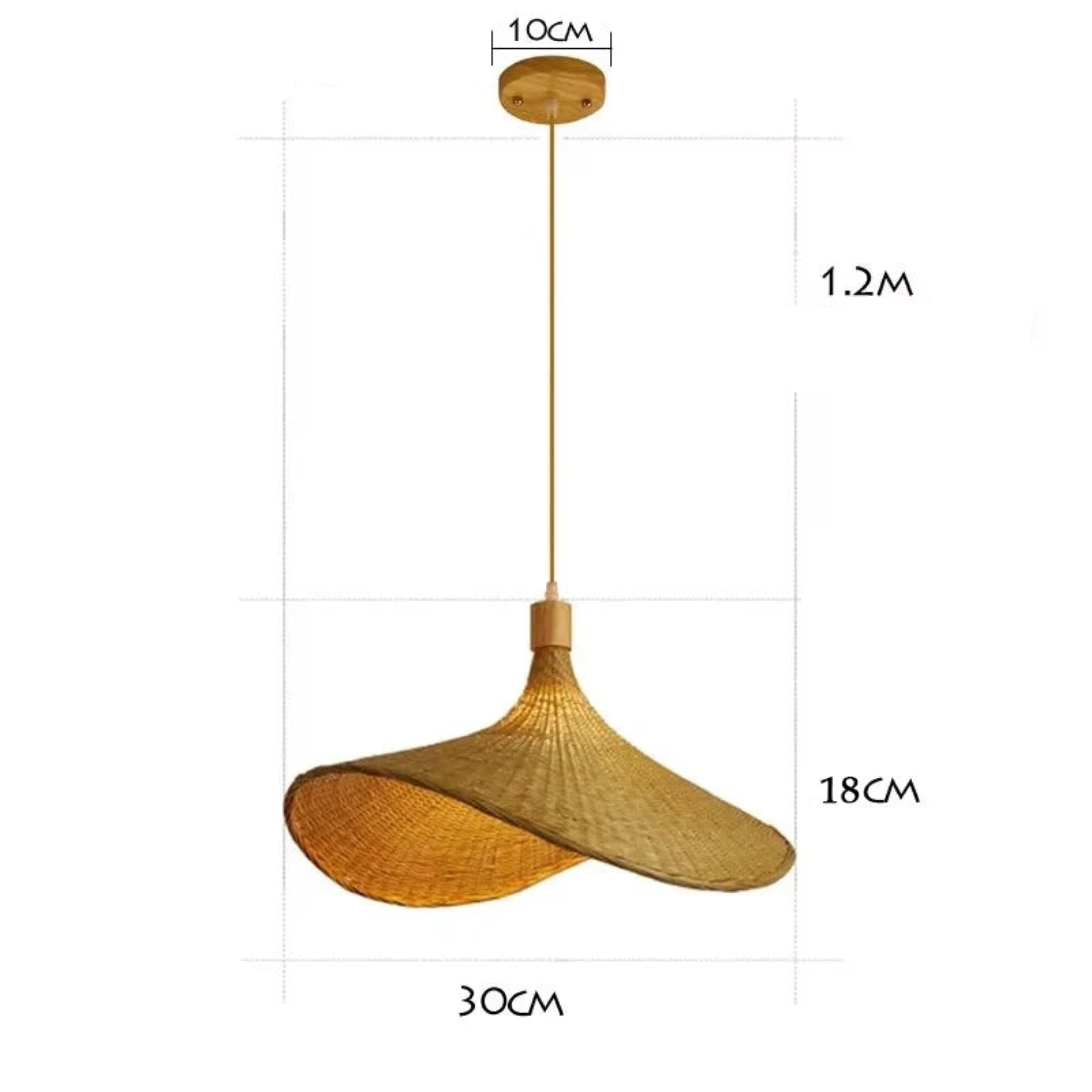 Luminária Pendente Premium em Bambu e Rattan Trançada à Mão