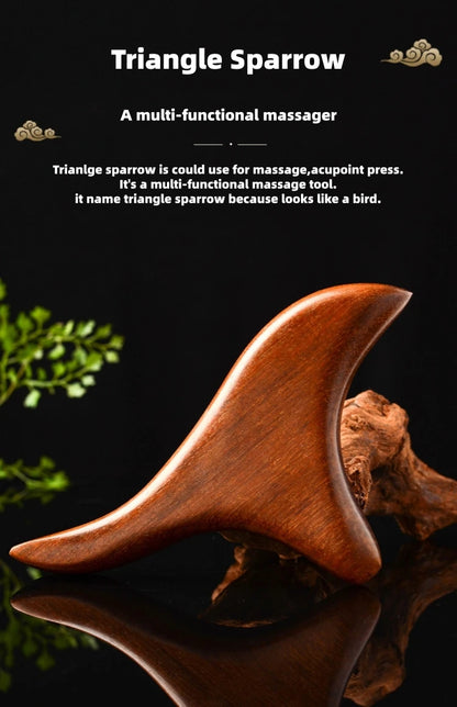 Ferramenta Premium Portátil de Massagem Gua Sha em Madeira