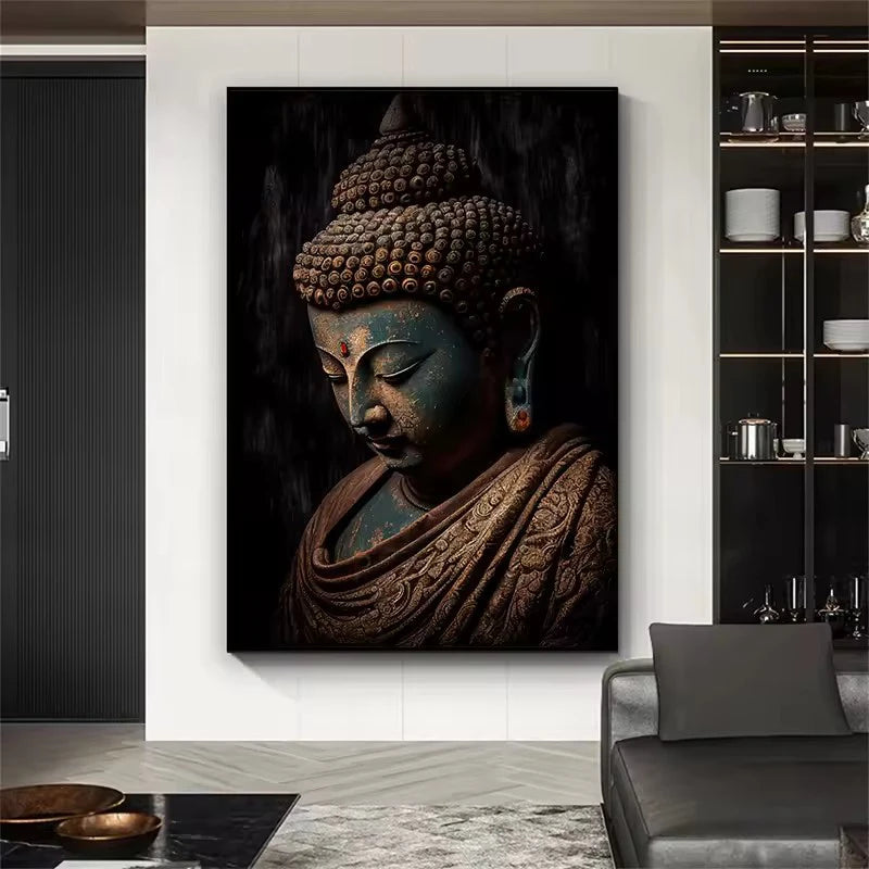 Quadro Vintage Premium Estátua de Buda