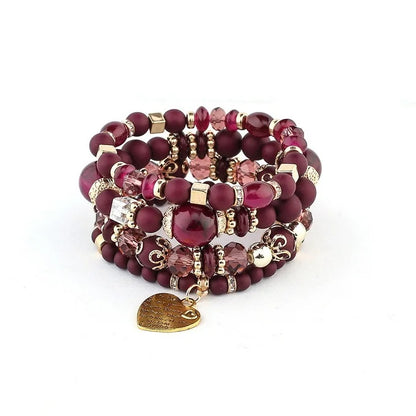Conjunto Premium com 4 Pulseiras Boho de Cristal