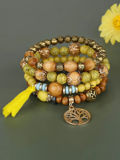 Conjunto Premium de Pulseiras Boho Árvore da Vida