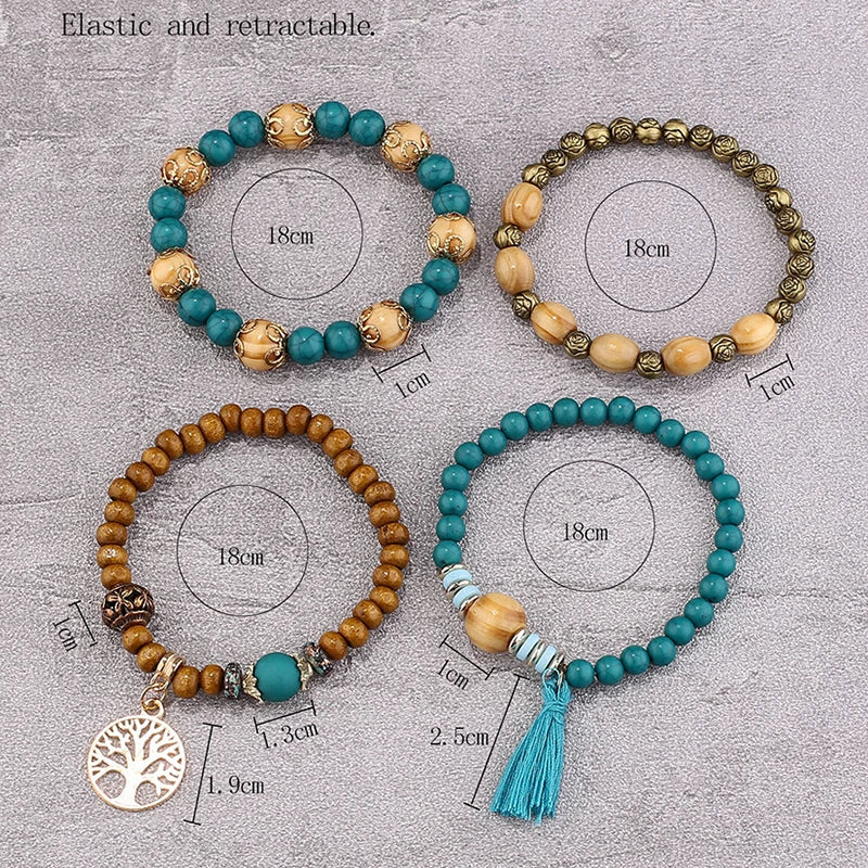 Kit de Pulseiras Boho Premium Árvore da Vida