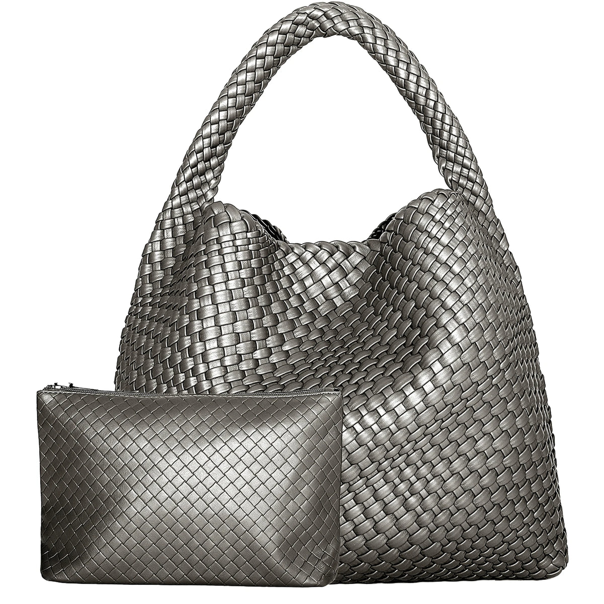 Bolsa Tote Trançada Feminina Premium Grande com Couro Macio