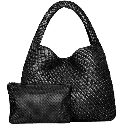 Bolsa Tote Trançada Feminina Premium Grande com Couro Macio
