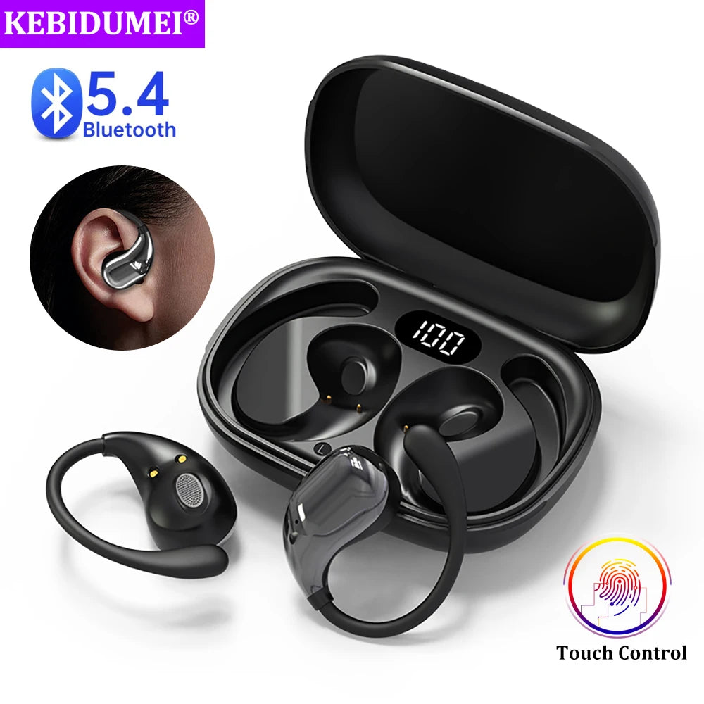 Fone de Ouvido Premium TWS Bluetooth 5.4 com Gancho