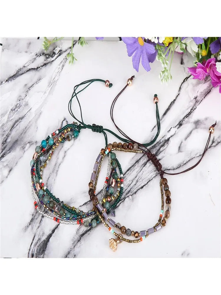 Pulseira Mini Boho Premium de Miçangas Multicamadas