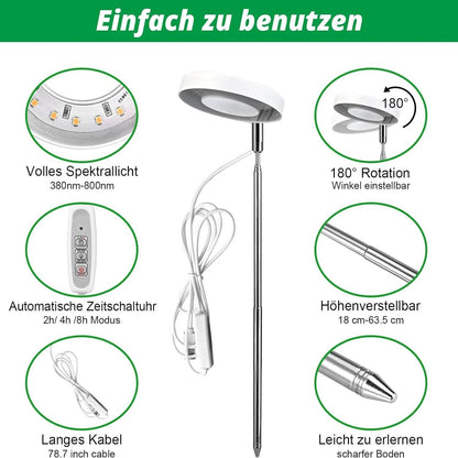 Full Spectrum Indoor Solar LED Growth Light, Four Gear Dimming, Fleshy Viridiplantae, Flower Floor Telescopic Fill Light - Aloha Spirit Store