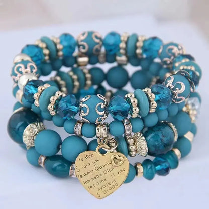 Conjunto Premium com 4 Pulseiras Boho de Cristal