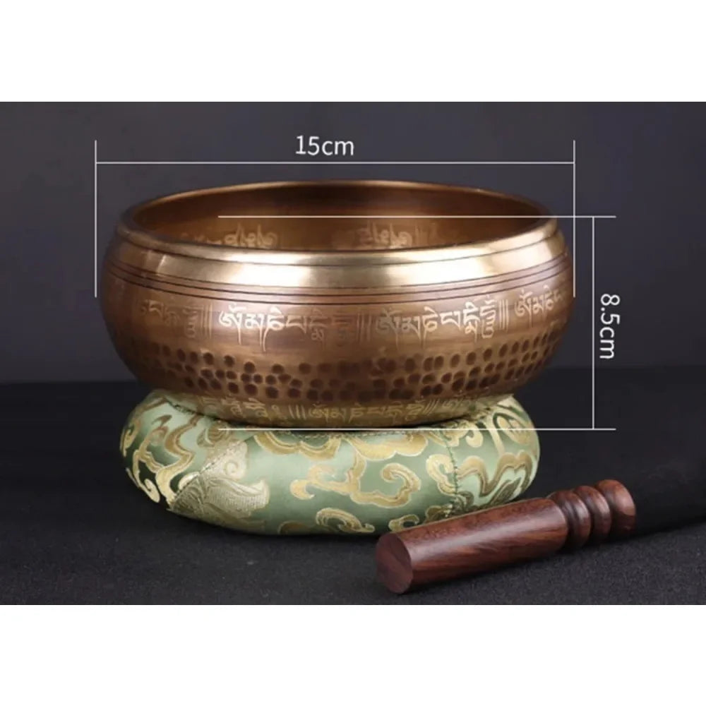 Tigela Tibetana Premium em Cobre Artesanal Nepalesa