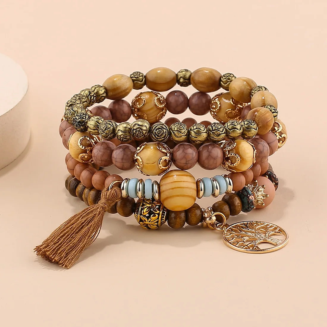Conjunto Premium de Pulseiras Boho Árvore da Vida