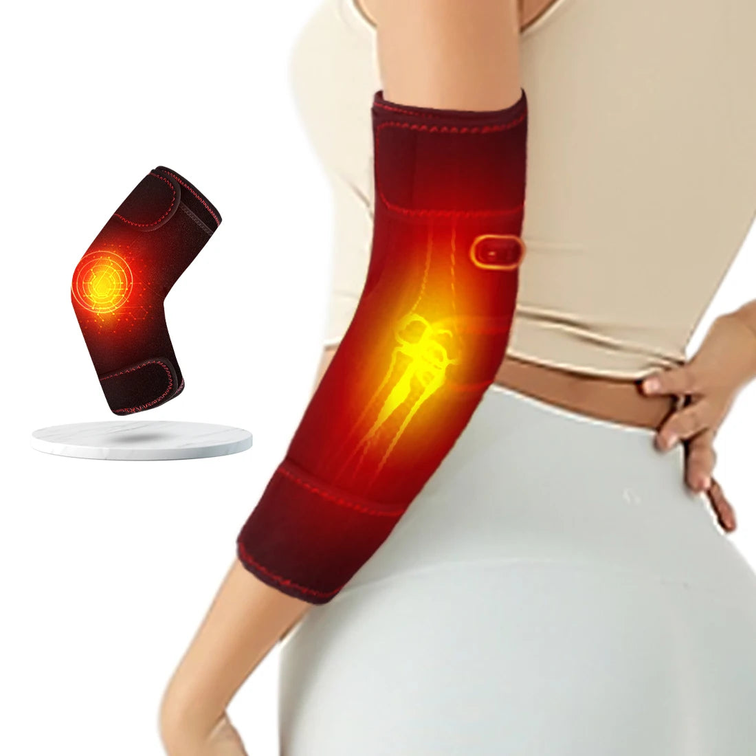 Massageador Aquecido Premium para Cotovelo com 3 Modos