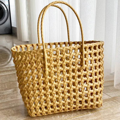 Ins Fashion Handmade Woven Large Capacity Bag Storage Basket Shopping Basket the Beach Bag Portable Vegetable Basket - Aloha Spirit Store