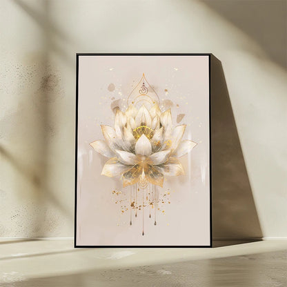 Quadro Premium — Buda, Flor de Lótus e Árvore da Vida