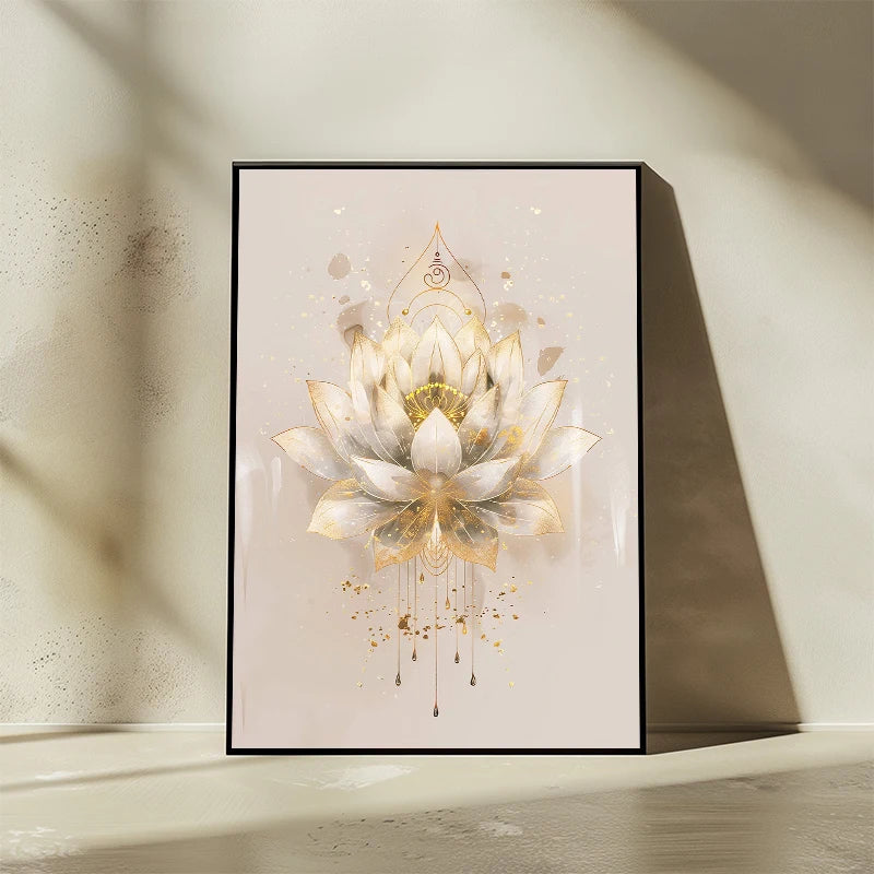 Quadro Premium — Buda, Flor de Lótus e Árvore da Vida