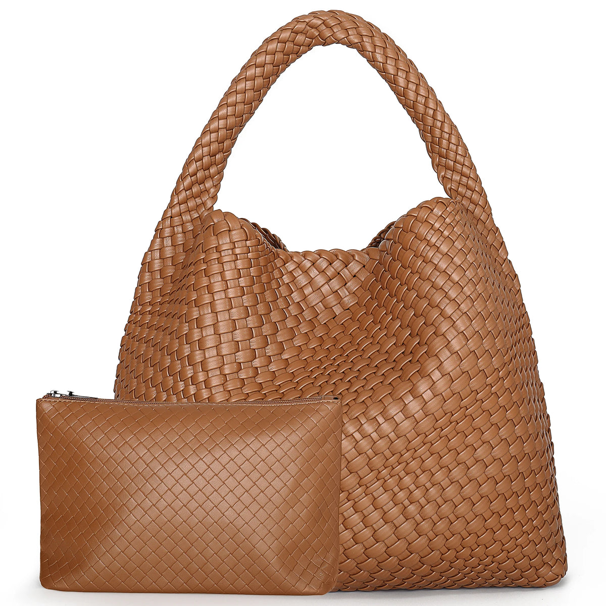 Bolsa Tote Trançada Feminina Premium Grande com Couro Macio
