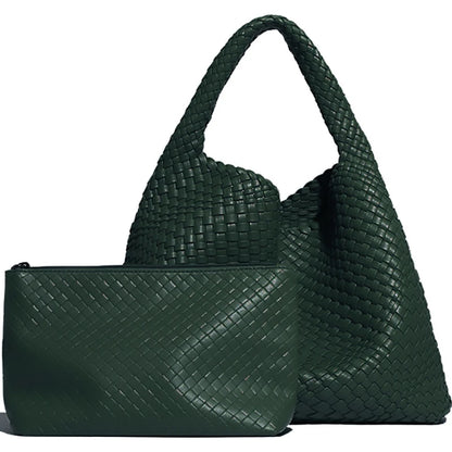 Bolsa Tote Trançada Feminina Premium Grande com Couro Macio
