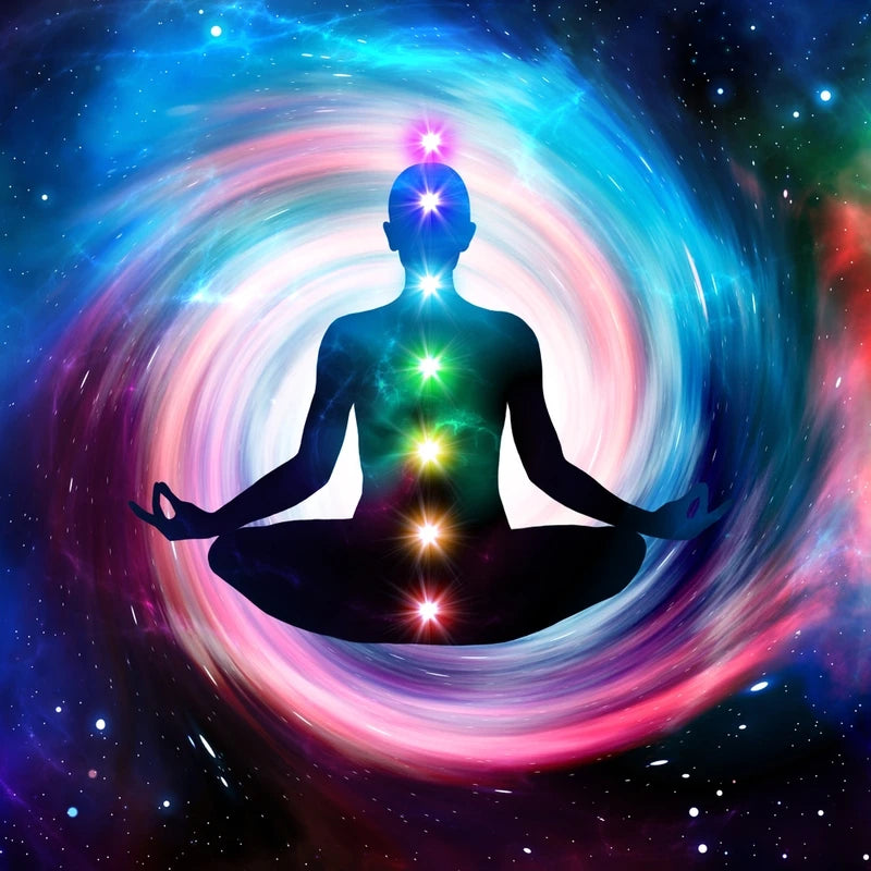 Quadro Premium Buda Indiano em Meditação com os 7 Chakras