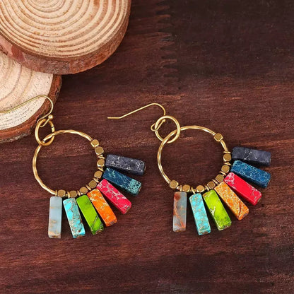 Brincos Boho de Jasper Imperial vendido por Aloha Spirit Store