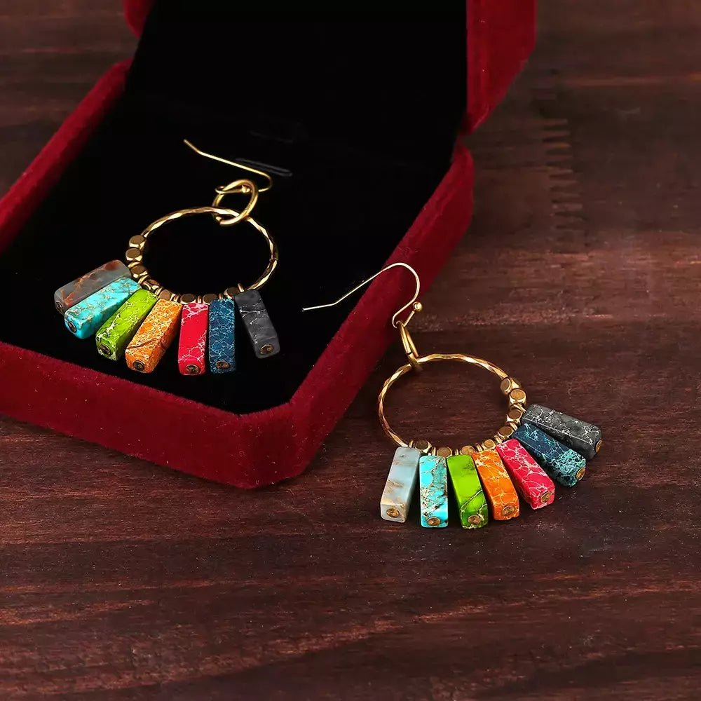 Brincos Boho de Jasper Imperial vendido por Aloha Spirit Store